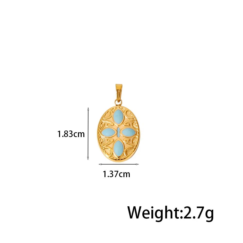 Best-Selling DIY Pendants Stainless Steel Charms - Retro Gemstone Jewelry for Women