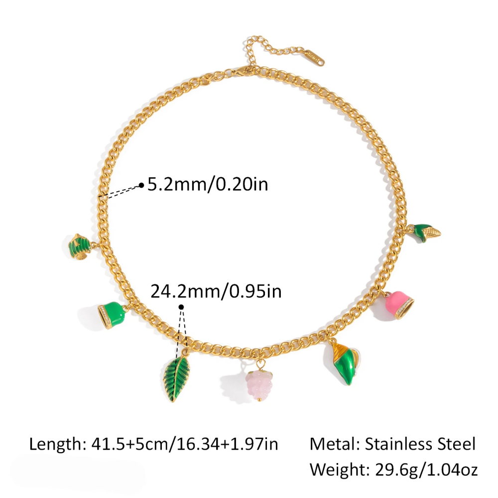 Stainless Steel Necklace Accessories - 18K Gold-Plated DIY Dolphin Jewelry with Natural Freshwater Pearls for Women