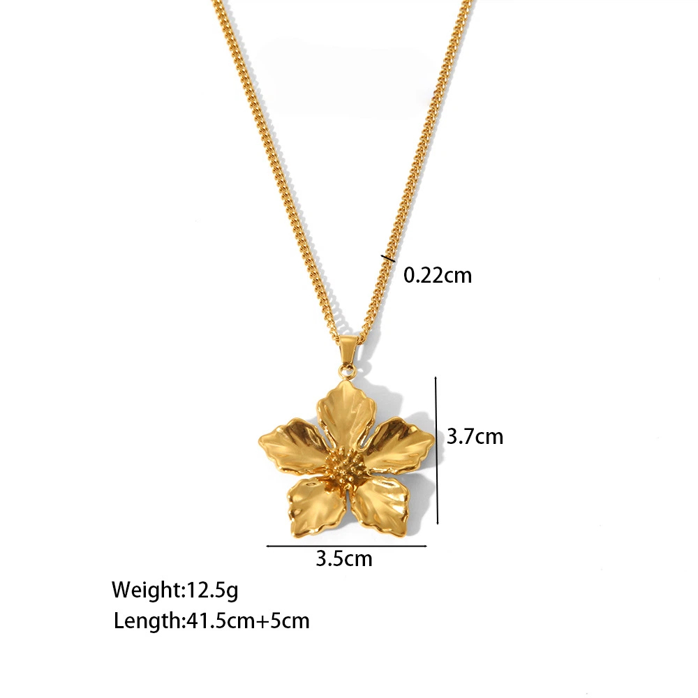 Stainless Steel Heart Pendant Necklace - Fade-Resistant Sweater Chain for Women