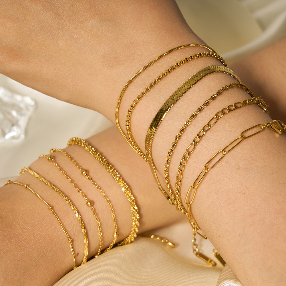 Wholesale Fashion Bracelets - Best-Selling Stainless Steel Blade Chain & Twist Chain Bracelets for Women