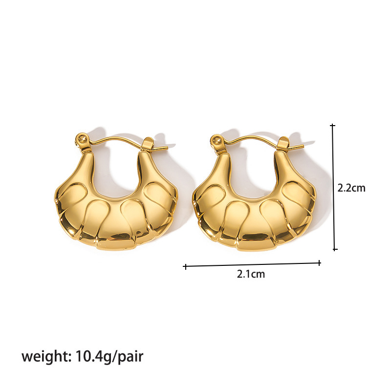 18K Gold-Plated Stainless Steel Circle Earrings for Women - Fashionable Stainless Steel Daily Wear Earrings