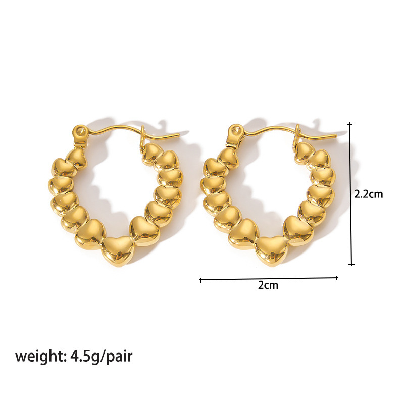 18K Gold-Plated Stainless Steel Circle Earrings for Women - Fashionable Stainless Steel Daily Wear Earrings