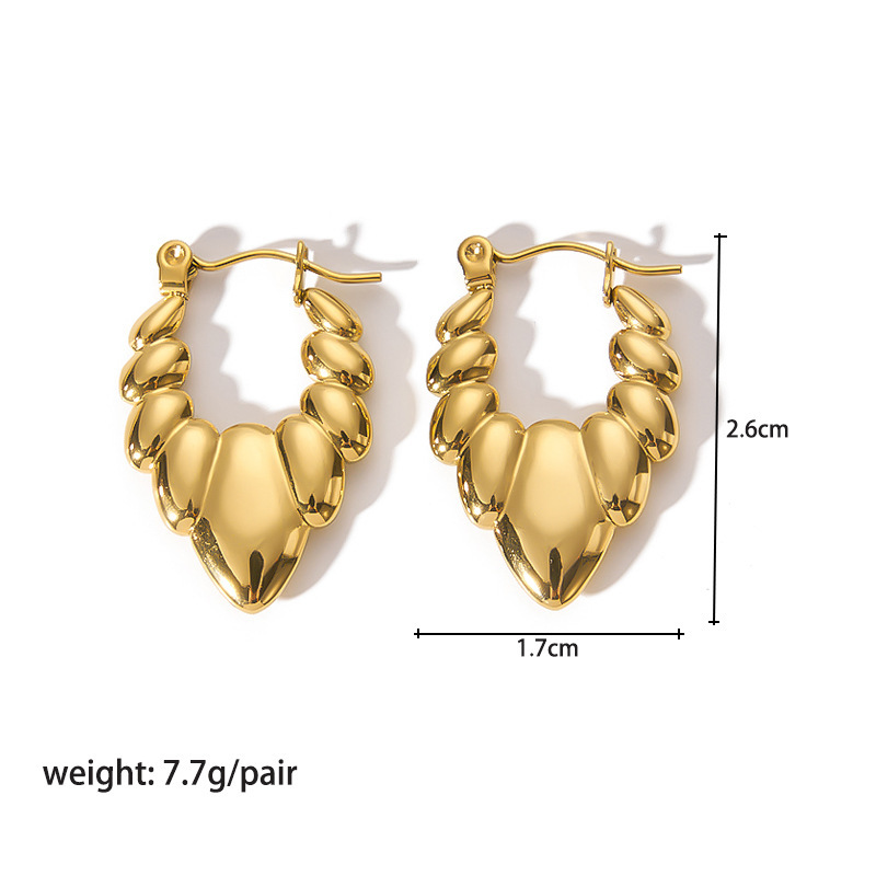 18K Gold-Plated Stainless Steel Circle Earrings for Women - Fashionable Stainless Steel Daily Wear Earrings