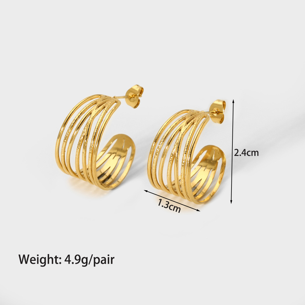 Wholesale Women’s Earrings Stainless Steel Ear Accessories with 18K Gold Plated