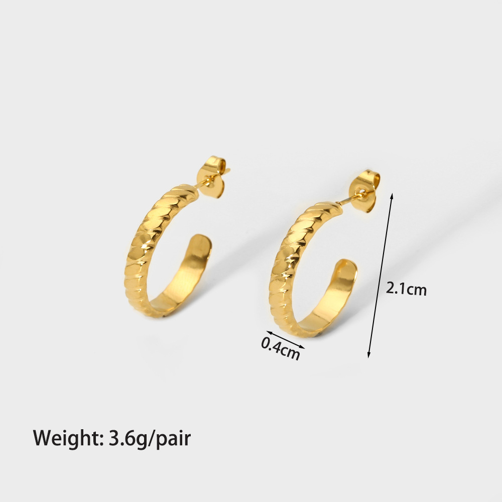Wholesale Women’s Earrings Stainless Steel Ear Accessories with 18K Gold Plated