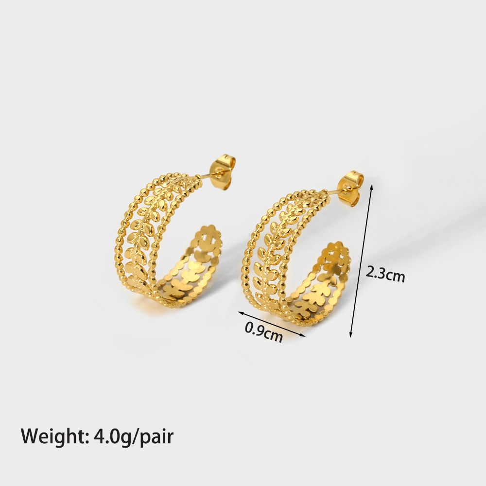Wholesale Women’s Earrings Stainless Steel Ear Accessories with 18K Gold Plated