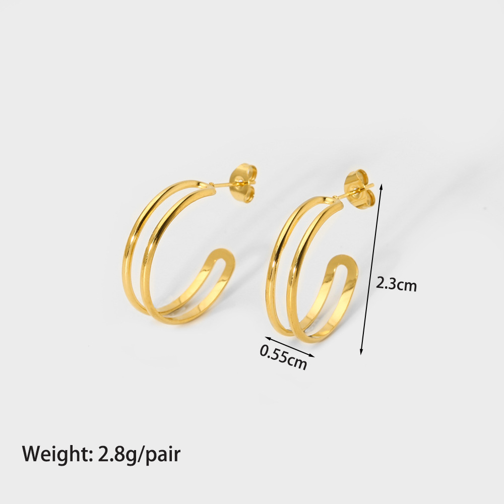 Wholesale Women’s Earrings Stainless Steel Ear Accessories with 18K Gold Plated