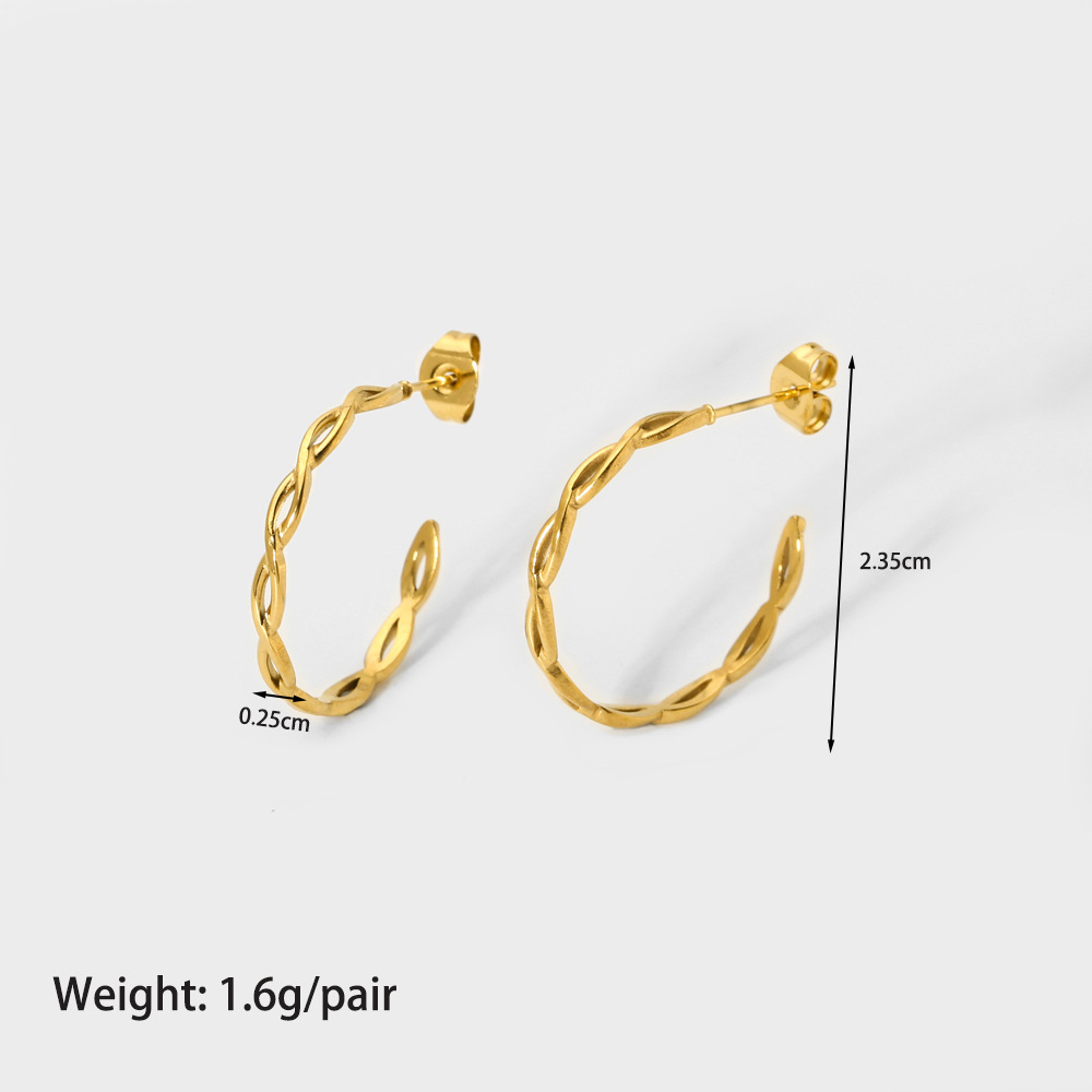 Wholesale Women’s Earrings Stainless Steel Ear Accessories with 18K Gold Plated