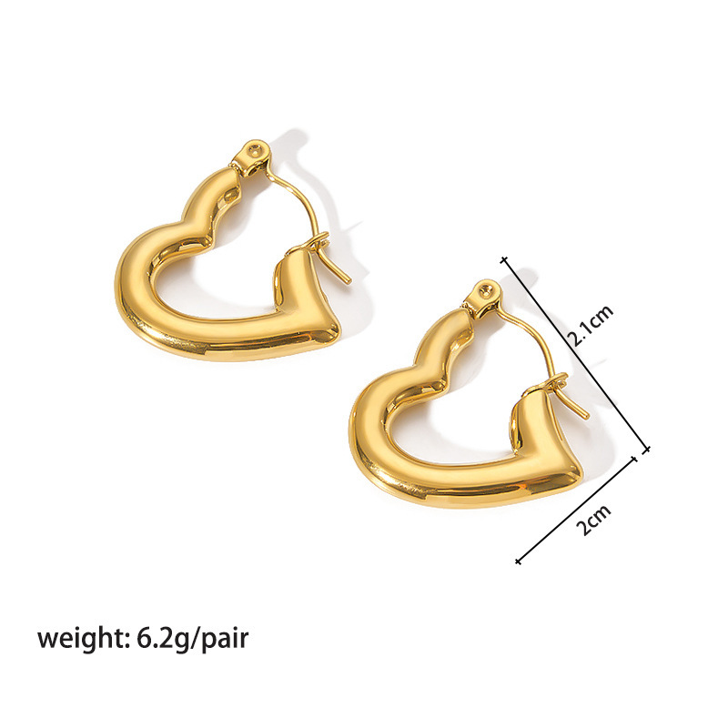 18K Gold-Plated Stainless Steel Circle Earrings for Women - Fashionable Stainless Steel Daily Wear Earrings