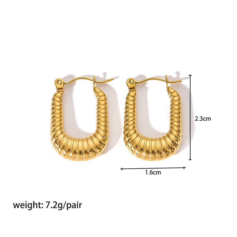 18K Gold-Plated Stainless Steel Circle Earrings for Women - Fashionable Stainless Steel Daily Wear Earrings