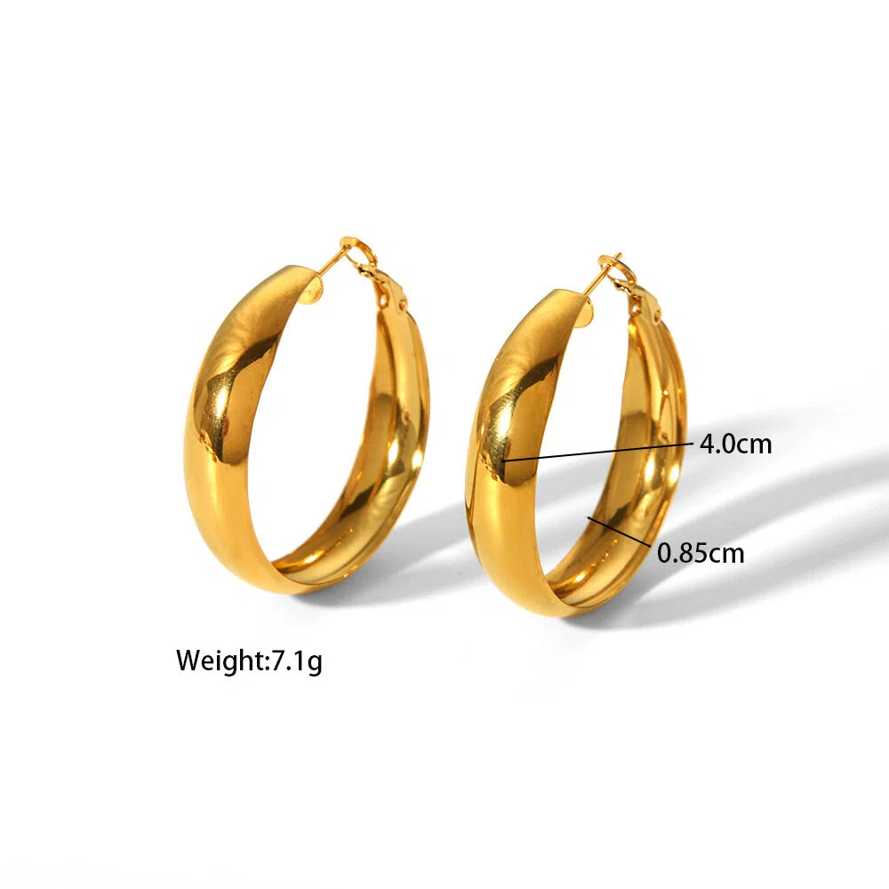 Fashion New Arcuate Round Earrings Minimalist Hoops Stainless Steel Ear Jewelry Wholesale Geometric