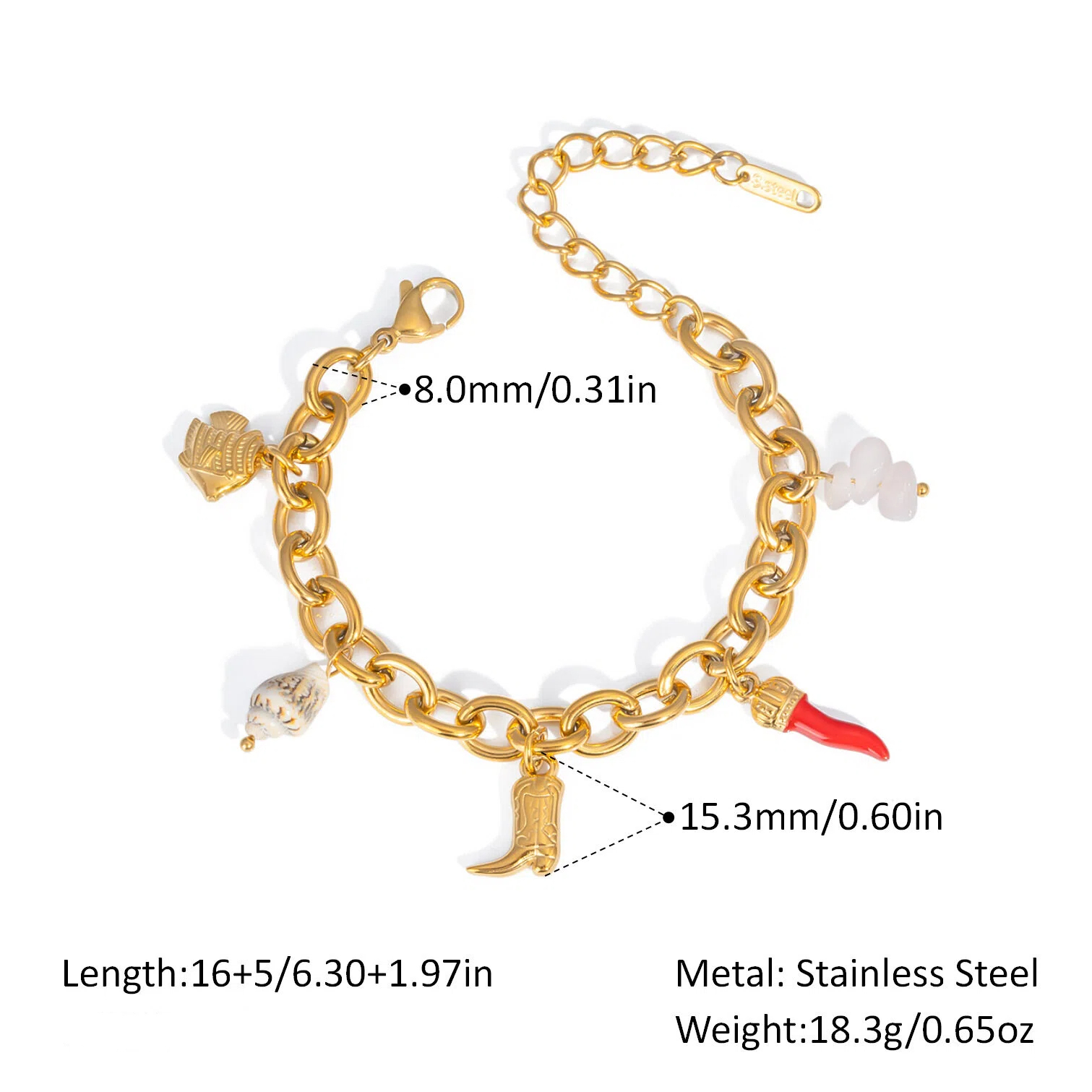Ocean-Style Stainless Steel Bracelet for Women - Fashionable Versatile Jewelry for Beach Vacation