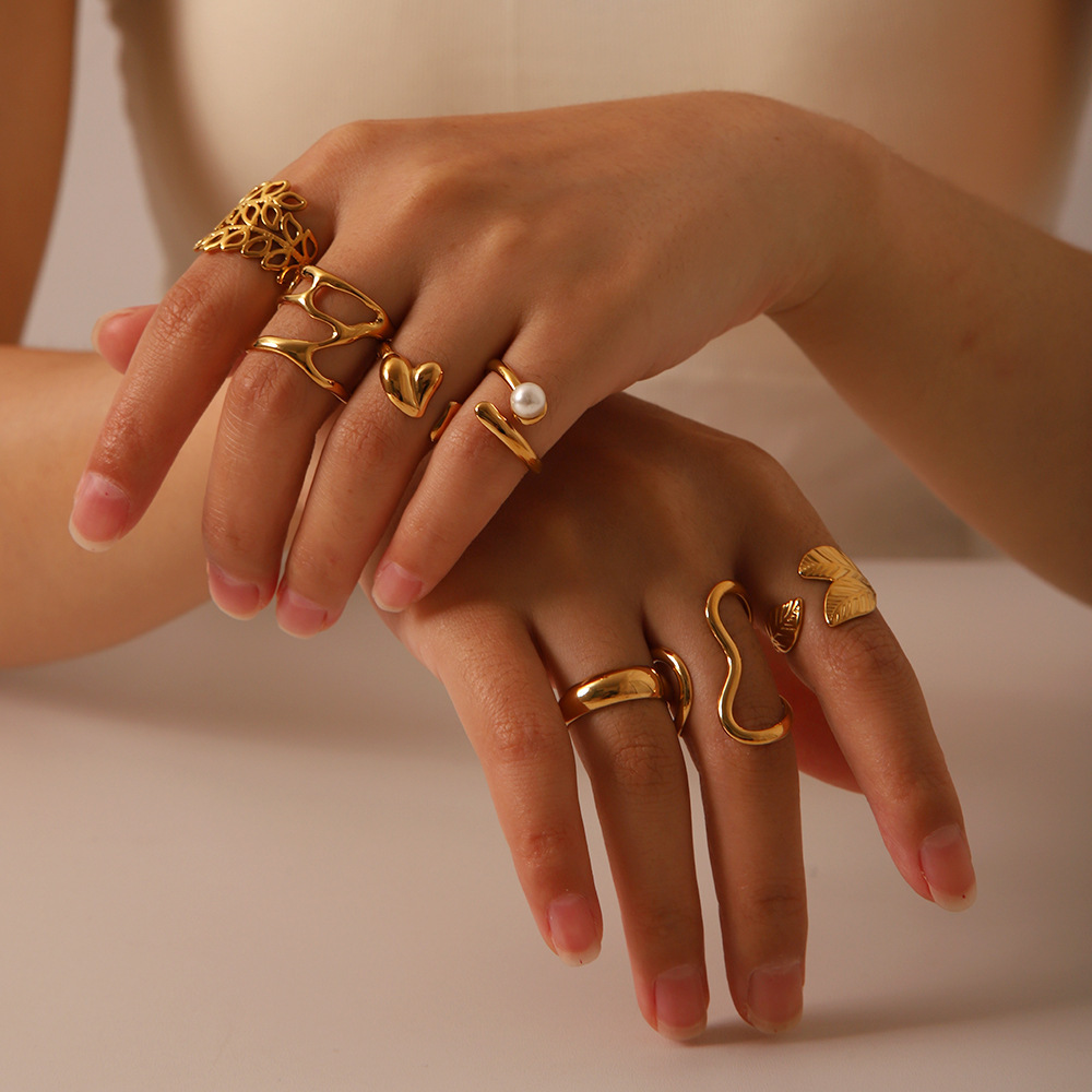 Adjustable Titanium Steel & Stainless Steel Rings - Bold Personality Open-ended Jewelry Wholesale