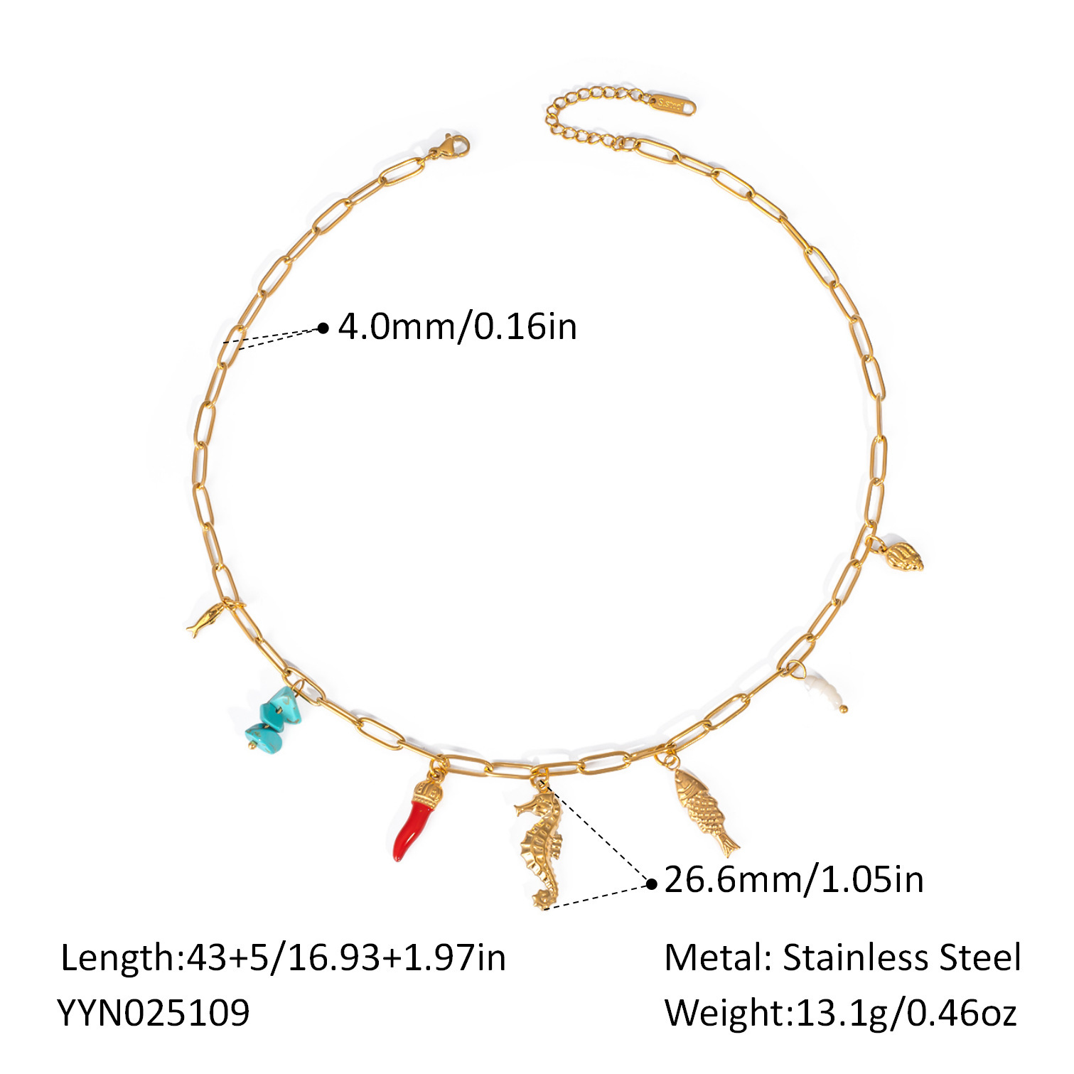 Ocean - Pendant Pearl & Seashell Necklaces Stainless Steel Jewelry Trendy Accessories for Beach Vacations
