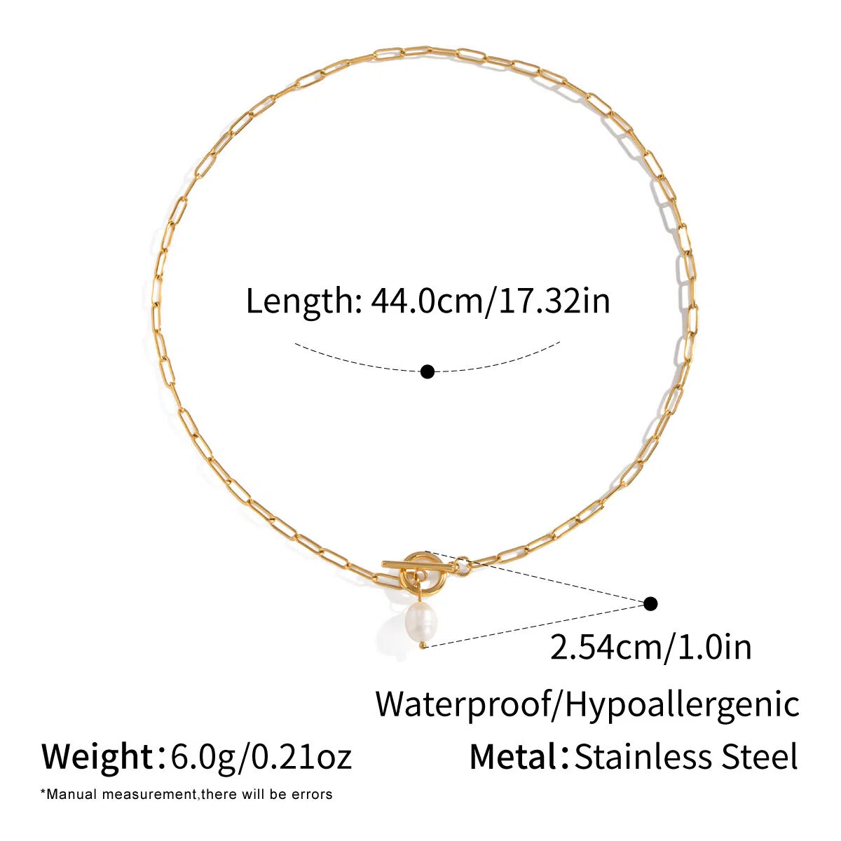 Fashion Natural Pearl Necklaces Stainless Steel Fade - Proof Jewelry Accessories For Women