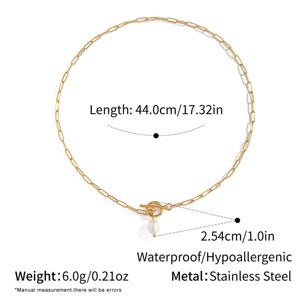 Fashion Natural Pearl Necklaces Stainless Steel Fade - Proof Jewelry Accessories For Women