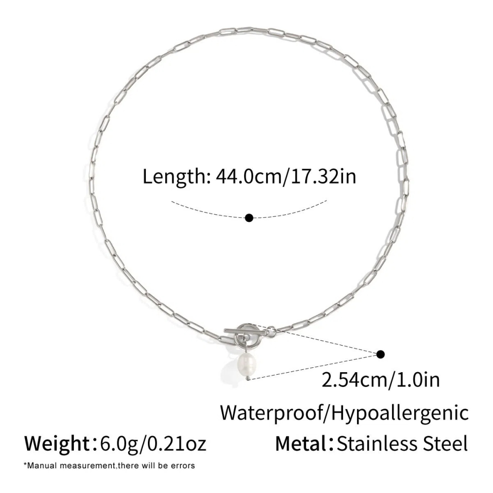 Fashion Natural Pearl Necklaces Stainless Steel Fade - Proof Jewelry Accessories For Women