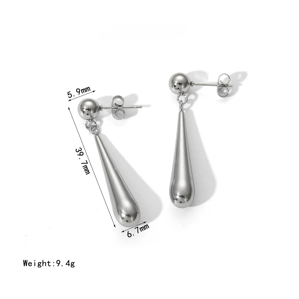 Stainless Steel Water Drop Stud Earrings for Women, 18K Real Gold Plated Dangle Earrings Jewelry Wholesale