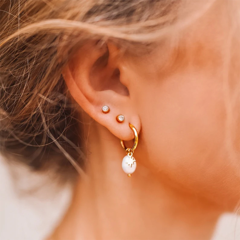 Natural Freshwater Pearl Earrings for Women Elegant & Versatile Star Pendant Stainless Steel Jewelry