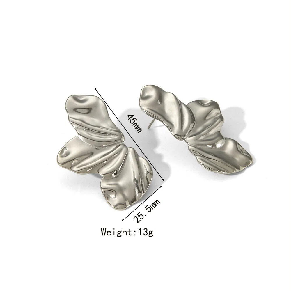Stainless Steel Butterfly Earrings Summer Beach Style Stainless Steel Studs Fade-Resistant Jewelry for Women