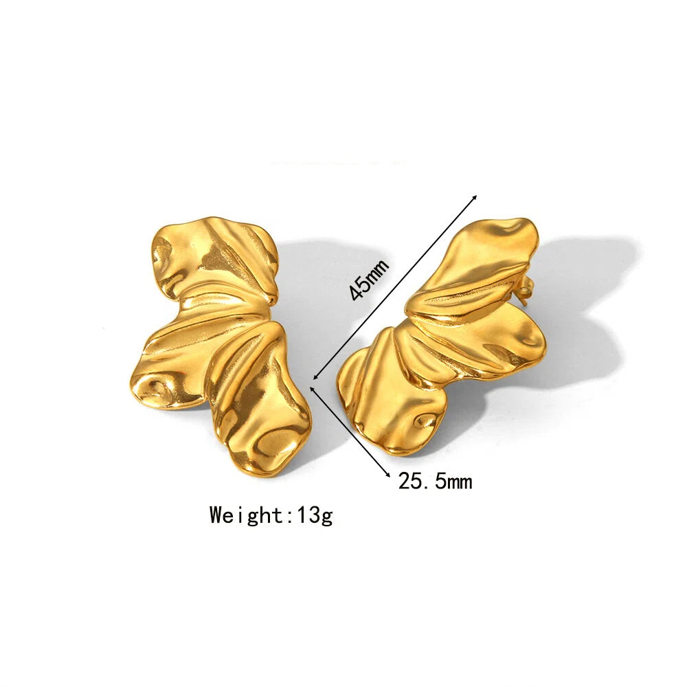 Stainless Steel Butterfly Earrings Summer Beach Style Stainless Steel Studs Fade-Resistant Jewelry for Women