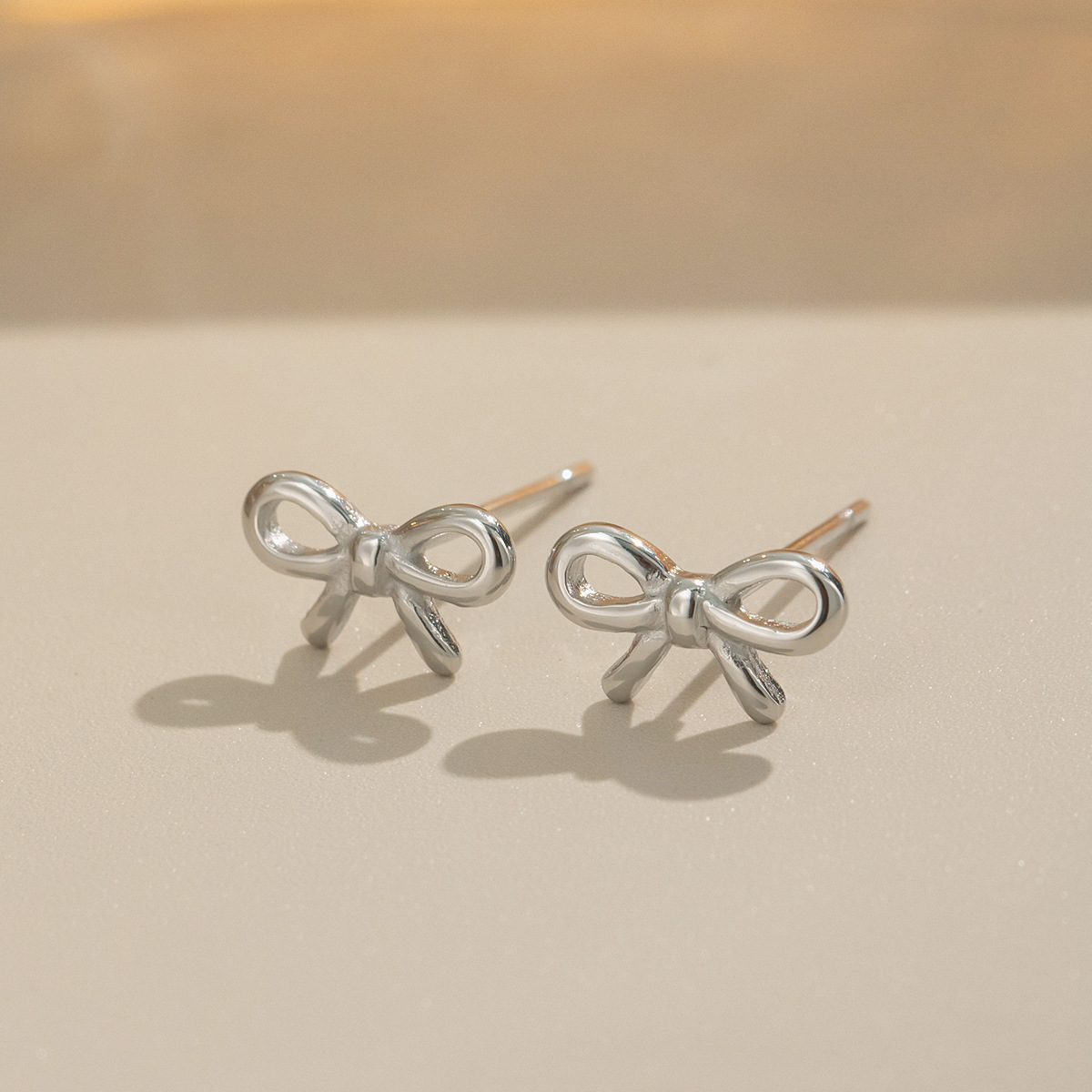 Minimalist Bow Stud Earrings - Women's Classic Stainless Steel Jewelry