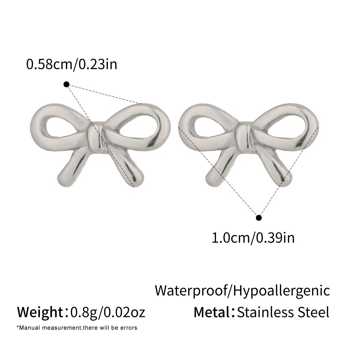Minimalist Bow Stud Earrings - Women's Classic Stainless Steel Jewelry