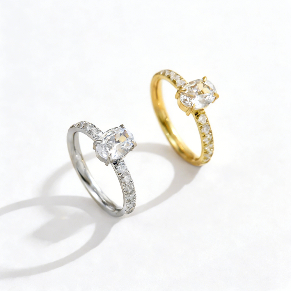 Pigeon Egg Stainless Steel Ring 18K Gold Plated / Silver Color Fashion Jewelry Accessory