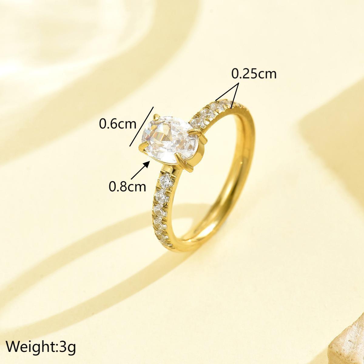 Pigeon Egg Stainless Steel Ring 18K Gold Plated / Silver Color Fashion Jewelry Accessory