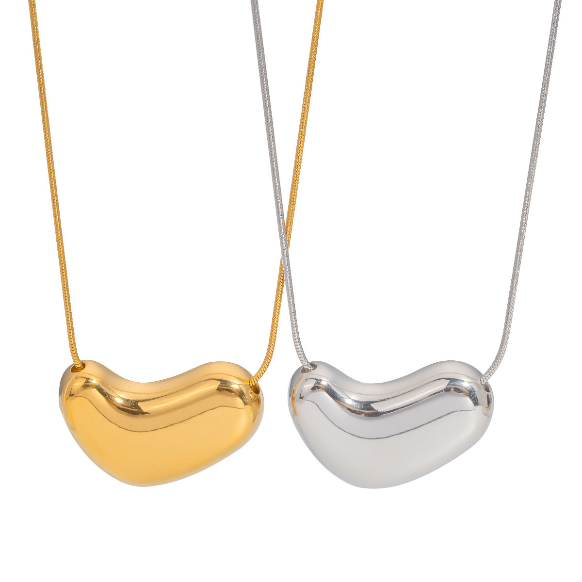 18K Gold Plated Stainless Steel Snake Bone Chain Necklace  Women’s Titanium Steel Pendant Jewelry