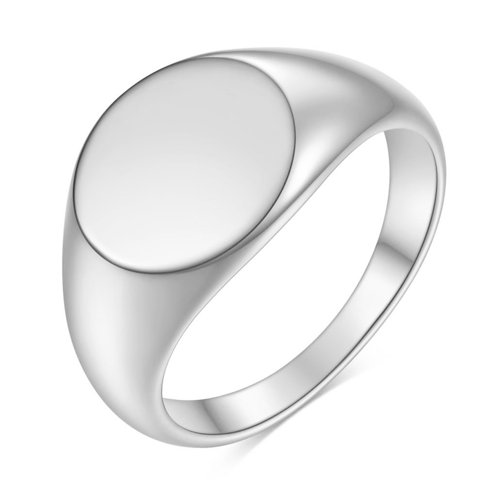 Stainless Steel Polished Ring 12MM Round 18K Gold Band Custom Laser Logo Available, Wholesale for Women