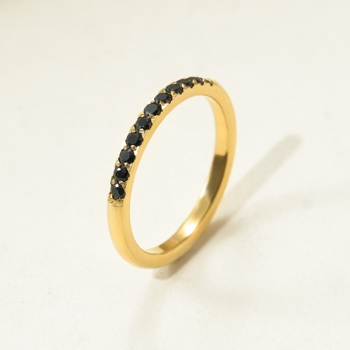Simple Geometric Round Ring Titanium Steel Light Luxury All-match Finger Ring