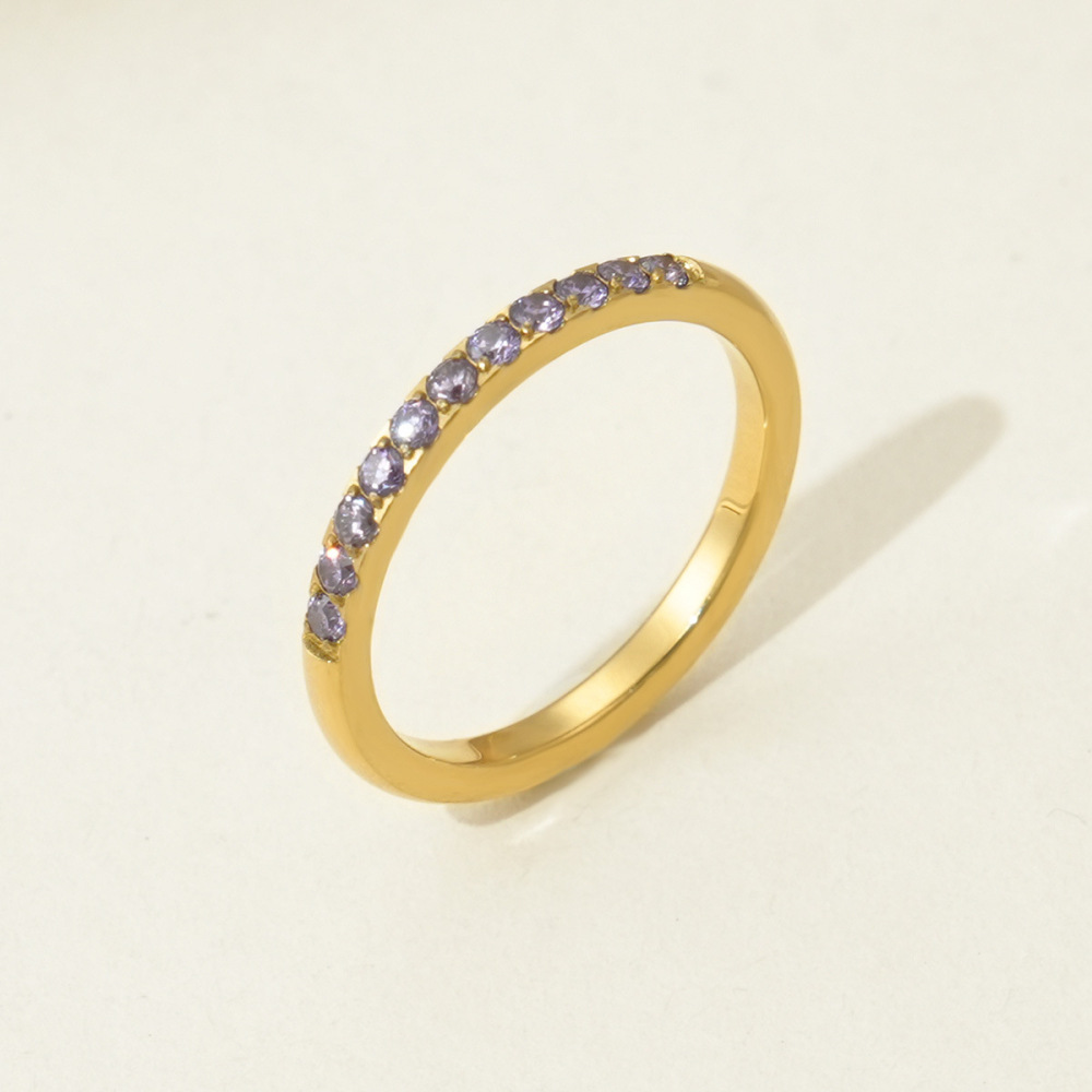 Simple Geometric Round Ring Titanium Steel Light Luxury All-match Finger Ring