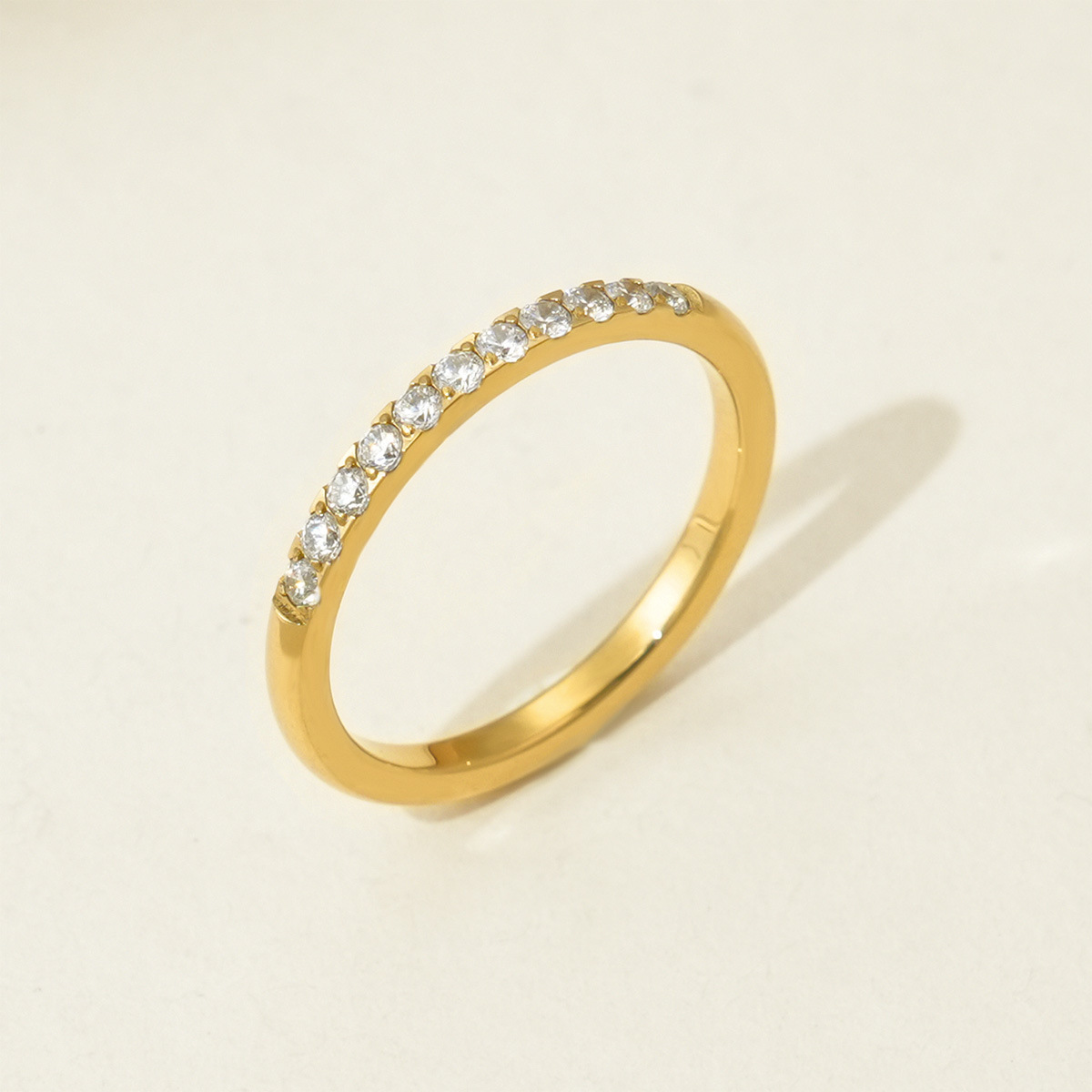 Simple Geometric Round Ring Titanium Steel Light Luxury All-match Finger Ring