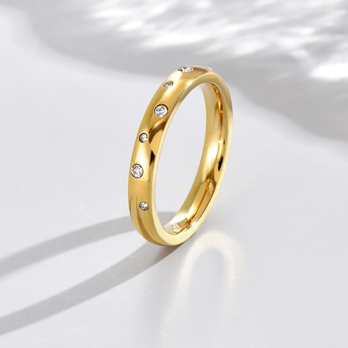 Hot sale stainless steel ring PVD 18K gold plated for women