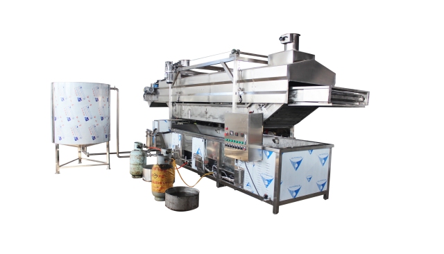 Soybean product gas-fired oil frying production line  potato chip oil frying production line
