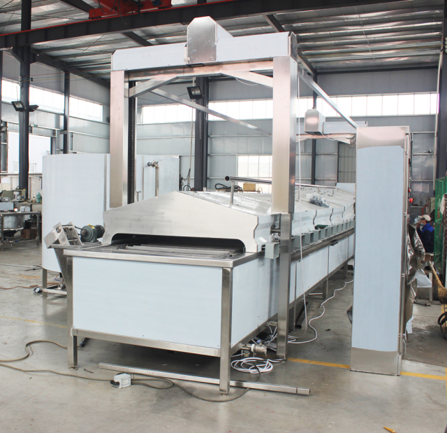 Soybean product gas-fired oil frying production line  potato chip oil frying production line