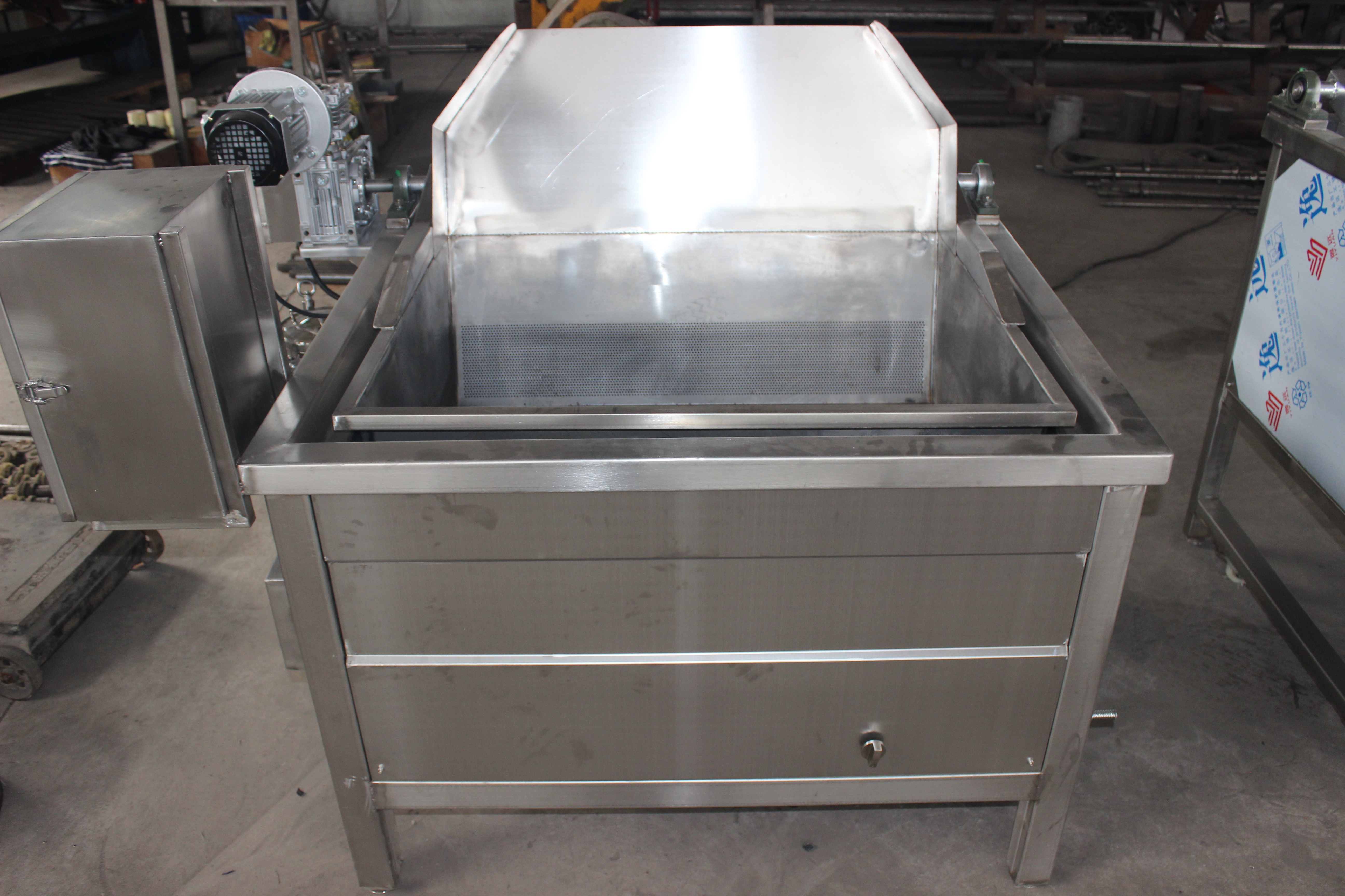 Roast chicken deep fryer, chicken cutlet gas fryer, chicken leg commercial fryer, automatic discharge fryer