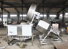 Automatic frame-flipping and discharging circular gas deep fryer large commercial electric deep fryer