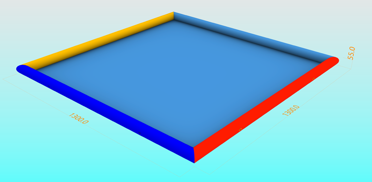 13m L*13m W*0.55m Depth