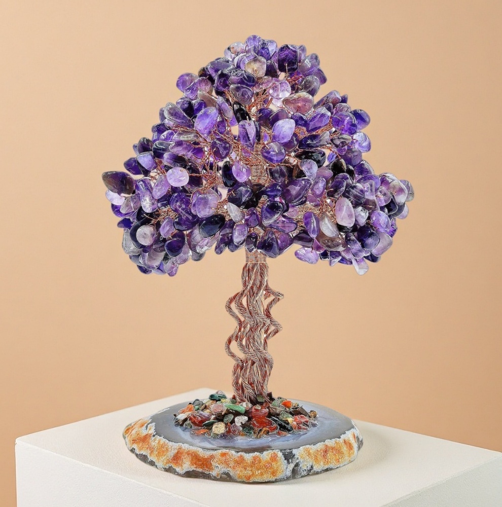 Amethyst Intuition & Grounding Agate Tree