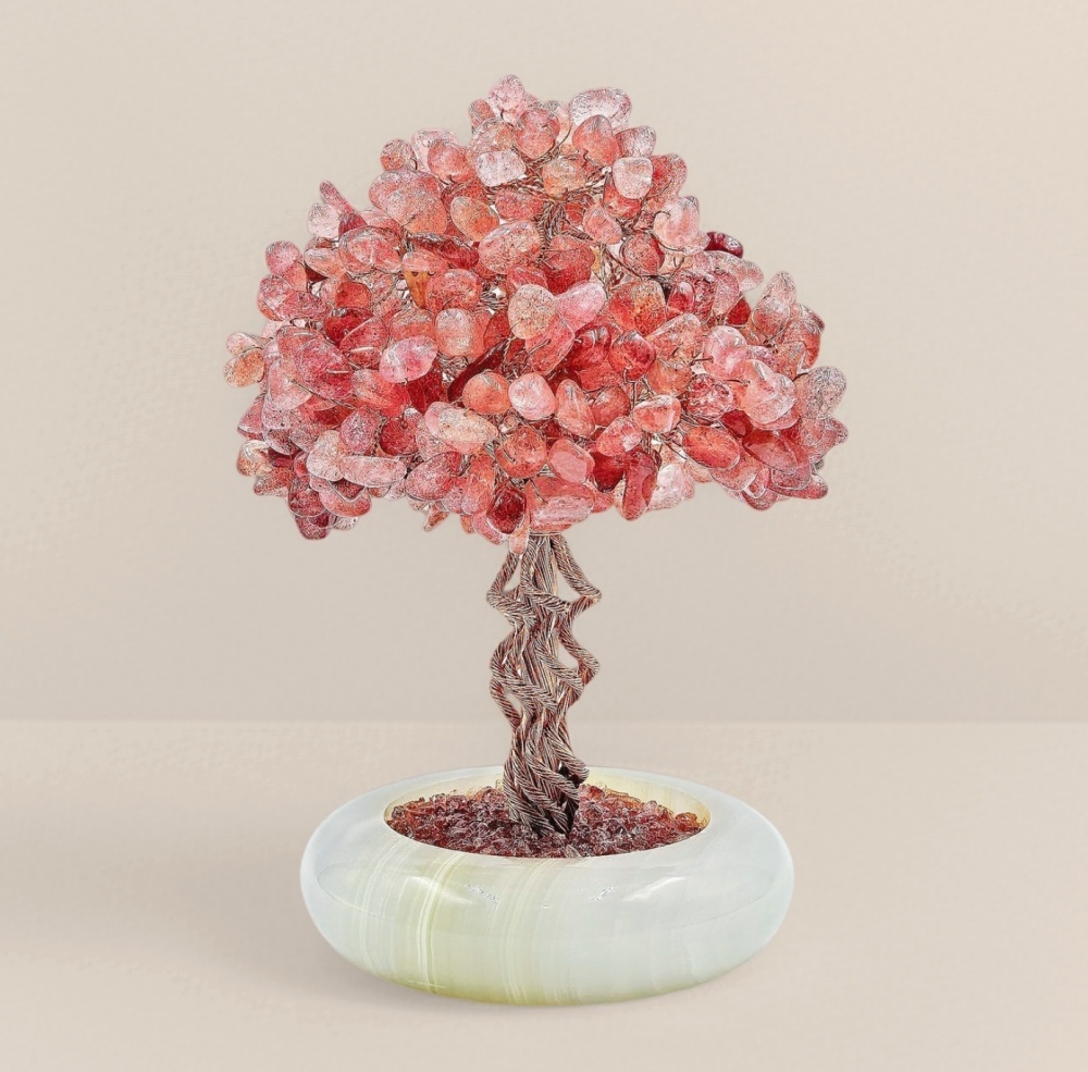 Romance & Harmony Strawberry Quartz Crystal Tree