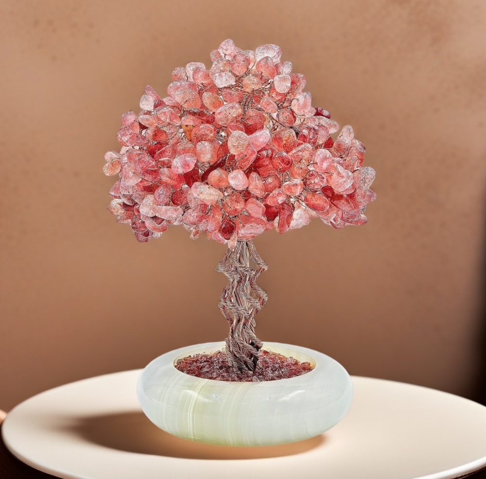 Romance & Harmony Strawberry Quartz Crystal Tree