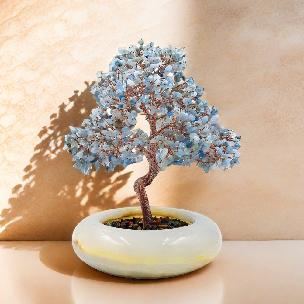 Ocean Breeze Aquamarine Bonsai Sculpture