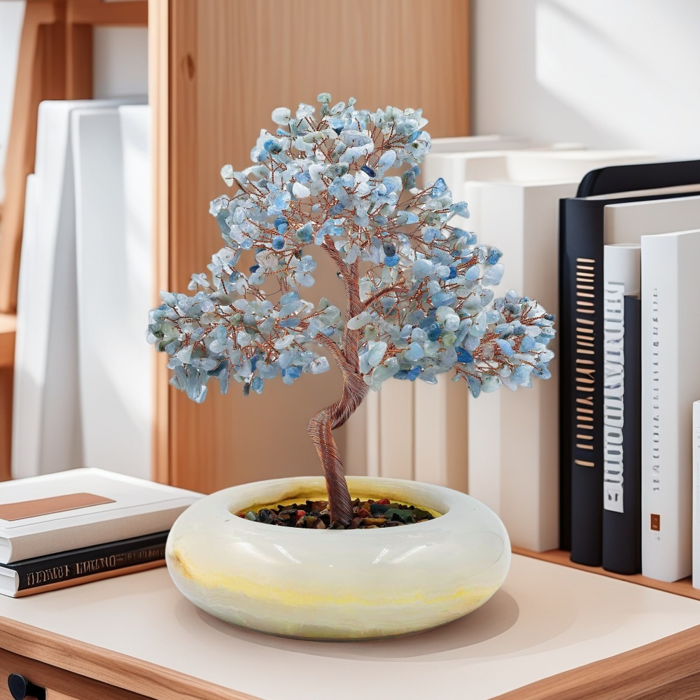 Ocean Breeze Aquamarine Bonsai Sculpture