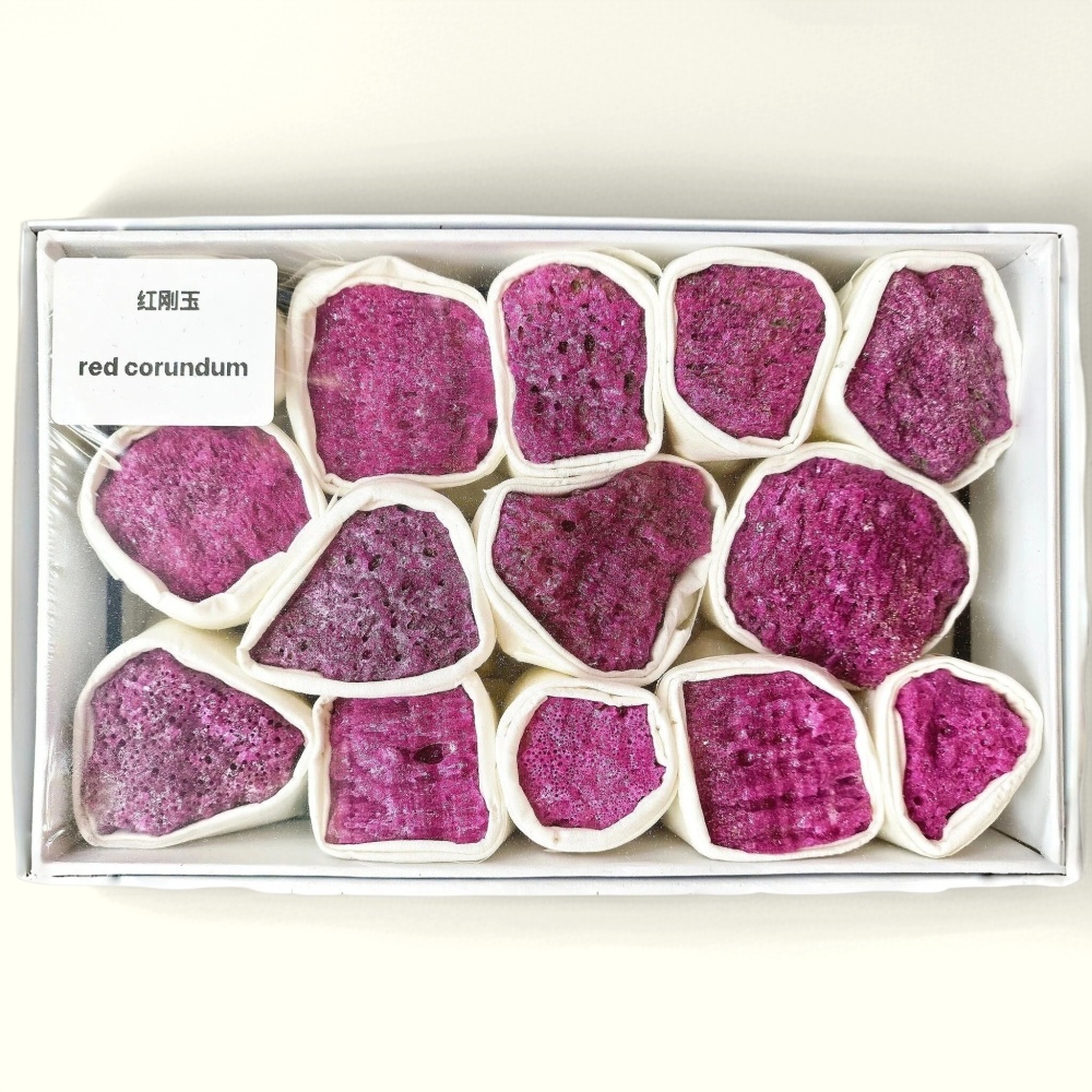 Natural Ruby Rough Crystal Specimens, High Vibrational Gemstone Kit