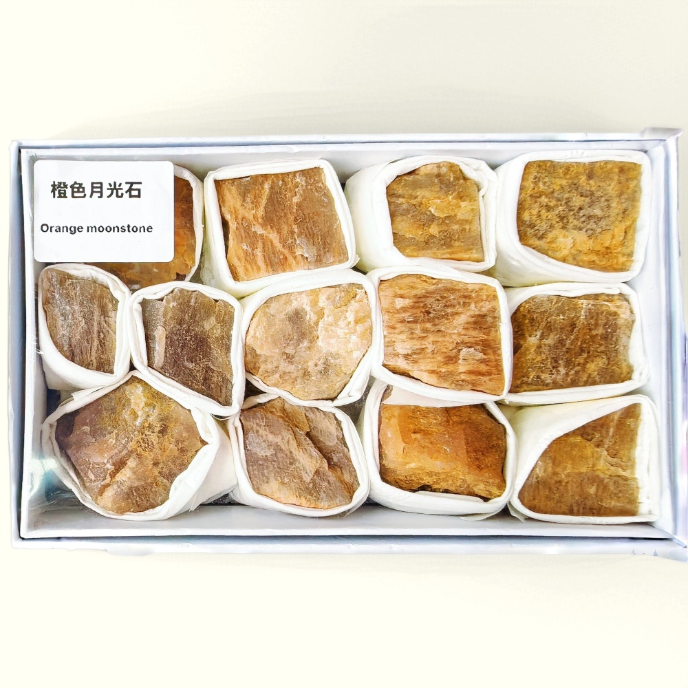 Natural Orange Moonstone Rough Specimens, Sacral & Solar Plexus Chakra Kit