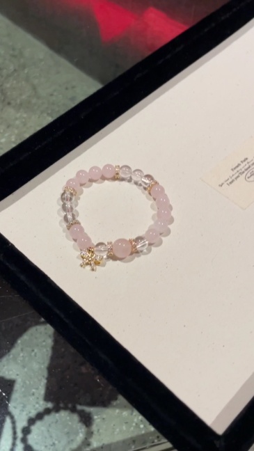 Pink Bow Love Crystal Bracelet
