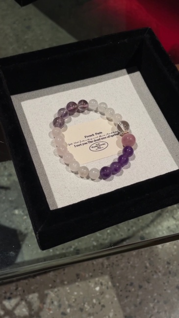 Lavender Pink Lunar Four Crystal Emotional Balance Talisman