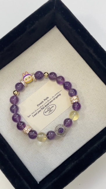 Lavender Solar Cute Labubu Wristband